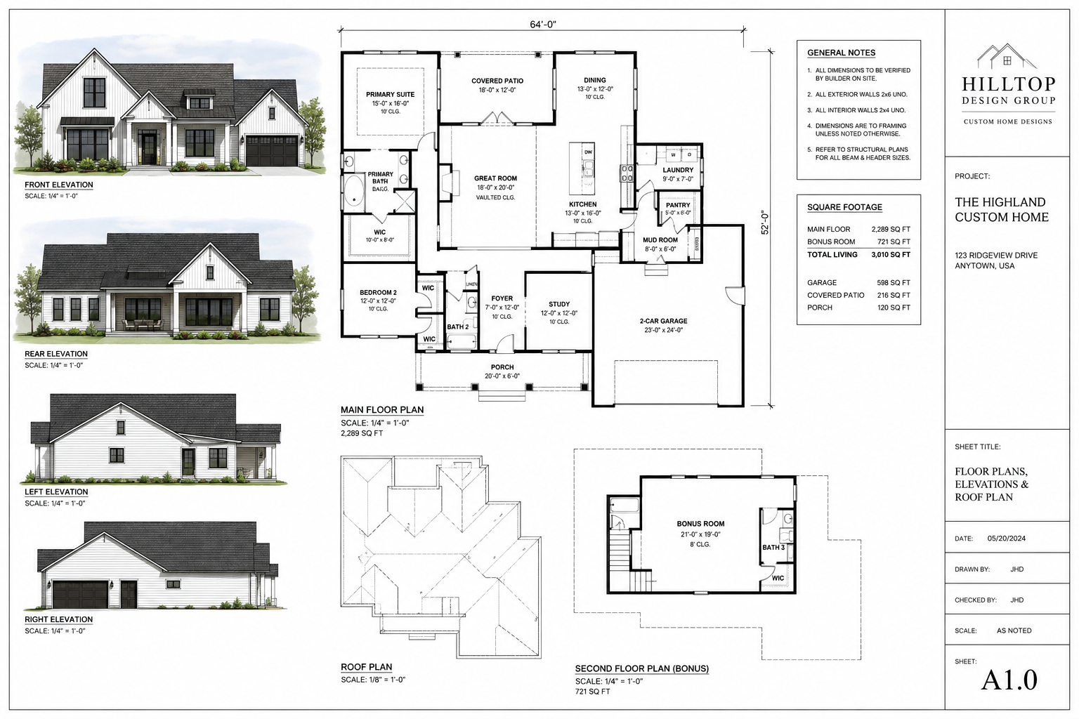 Custom home design plans and blueprints