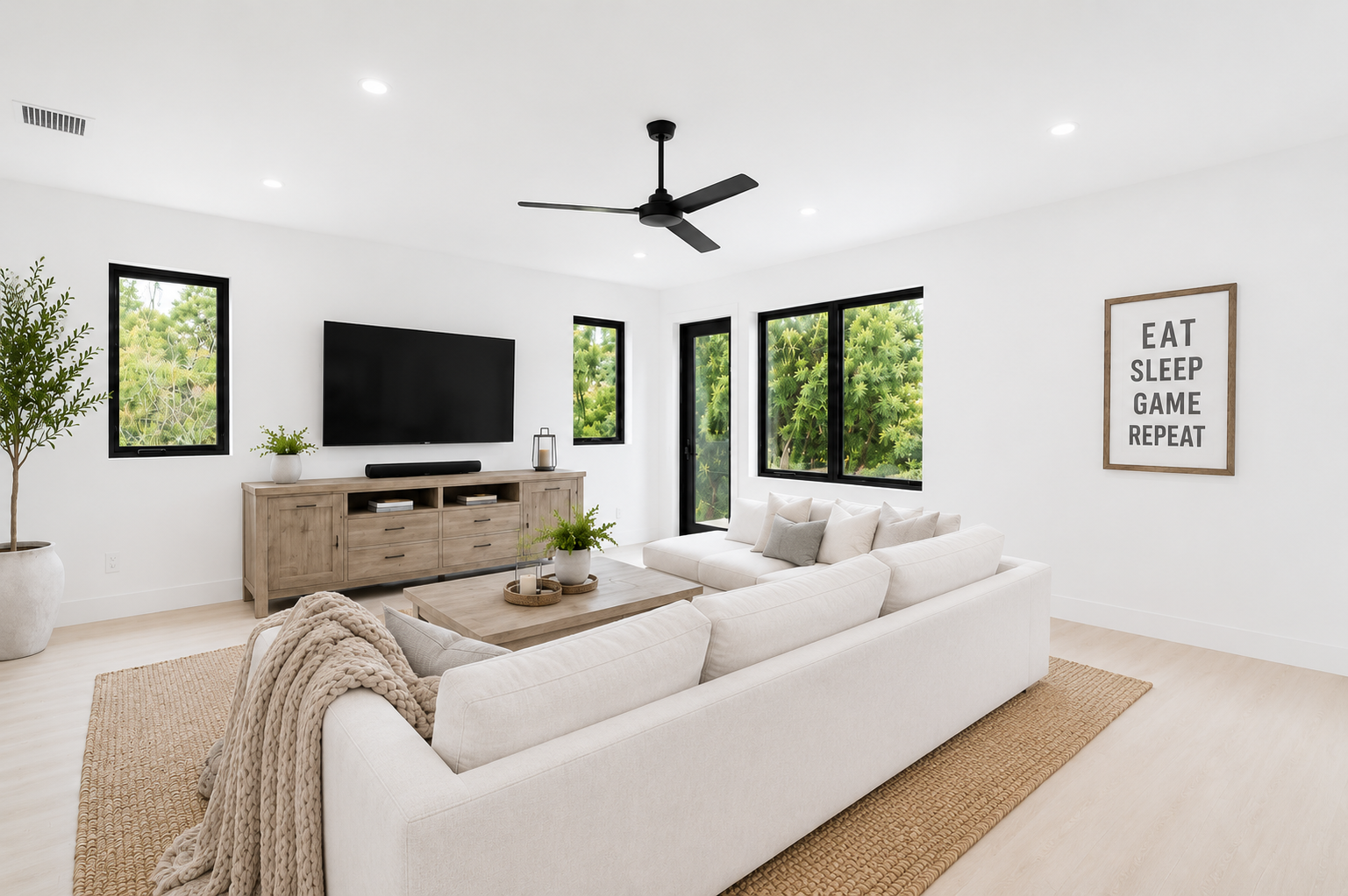 2242 Temple Street staged living area